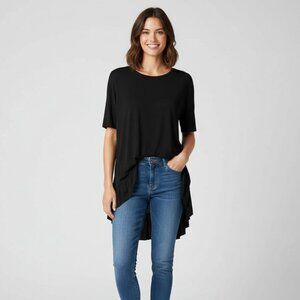 Aritzia Wilfred Free T-shirt Split Side Hem Short Sleeve Black Size XXS